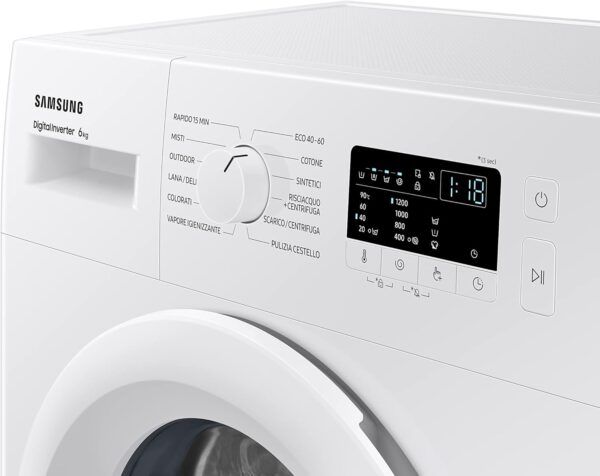 Samsung WW60A3120WE Lavatrice Slim, Libera Installazione, 6 Kg, 1200 RPM, Vapore... - immagine 9